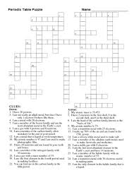 Materials (per student) blank periodic table, modified for this activity list of observations on the unknown elements pencil. Periodic Table Assignment Crossword Puzzle Answers Endagraf Com