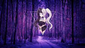 Khi ai đó đã biết yêu thì họ sẽ vì nó mà hy sinh tất cả. Hd Wallpaper Anime Anime Girls Purple Background White Hair Black Hair Wallpaper Flare