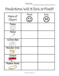 Could also be done outdoors for easy clean up. Sink Or Float Worksheet Kindergarten Sink And Float Float And Sink Preschool Science Elementary Science Homeschool Science