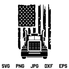 Download American Flag Trucker Svg Truck Front View 16 18 22 Wheeler Svg Png Designking On Artfire