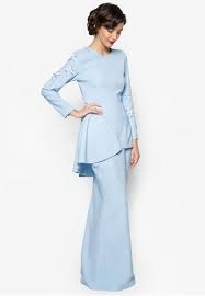 Kate Baju Kurung From Jovian Mandagie For Zalora In Blue Fesyen Fesyen Wanita Baju Kebaya