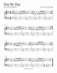 Free Piano Arrangement Day By Day Easy Beginner Piano Free Piano Music Notes