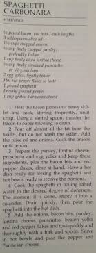 Pasta Entree Spaghetti Carbonara New York Times Cookbook Craig Claiborne Cooking Lamb Chops How To Cook Corn Frozen Steak