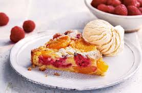 Apricot And Raspberry Clafoutis Tesco Real Food Recipe Summer Dessert Recipes Raspberry Clafoutis Recipe Dessert Recipes