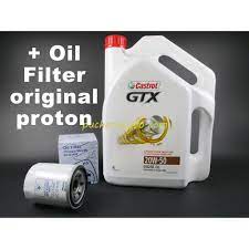 Ia boleh mencecah kira kira 27 jam. Castrol Gtx 20w50 Engine Oil 4 Litres Minyak Enjin 20 50 Oil Filter For Proton Cars Minyak Hitam Shopee Malaysia