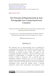 PDF) The Principle of Proportionality in Anti-Pornography Law: Comparing  Several Countries