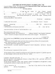 Invitation letter for tourist visa family ireland / application letter for irish visa. Letter Of Invitation To Ireland Passport Travel Visa