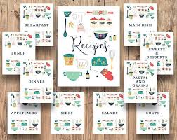 Color Coded Cook Book Recipe Book Journal Recipe Pages Etsy Recipe Binder Recipe Binder Cover Recipe Binder Kit