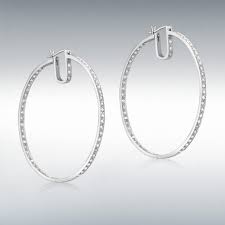 Worn day or night, these designs in 18k yellow, white or rose gold are the ultimate in streamlined cosmopolitan. 18ct White Gold Large Diamond Hoop Earrings G F Perry Jewellers Ltd
