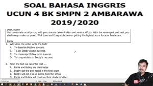 Prediksi Unbk Bahasa Inggris Smp 2020 Try Out Ucun Ambarawaa Smp Youtube
