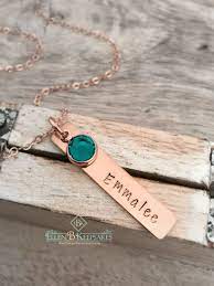 Rose Gold Birthstone Necklace Vertical Bar Necklace New Mom Etsy Mom Jewelry Vertical Bar Necklace Gold Birthstone Necklace