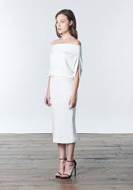 The solid yellow dress had nice, though slightly different, material but it was kind of sheer across the bosom and i wasn't comfortable with that look. Alexa Off The Shoulder Knit Dress In Ecru Lahive