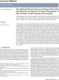 Spin Polarized Electron Dynamics Enhance Water Splitting Efficiency by  Yttrium Iron Garnet Photoanodes: A New Platform for Spin Selective  Photocatalysis