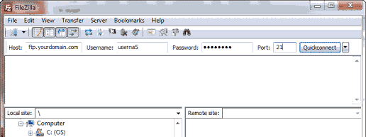 FileZilla Quickconnect Bar, AI generated