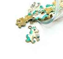 4 or 12 BULK Blue and White Unicorn Charms, Cute Unicorn ...
