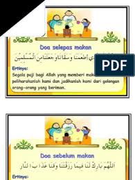 Amalan ini juga baik jika kita ajarkan kepada. Doa Selepas Makan