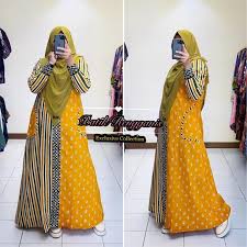 Contoh baju brokat dress pendek kekinian. Model Gamis Kain Katun Lukisan