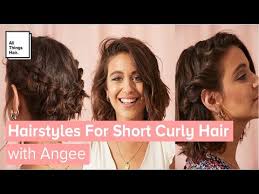 Add some moisturizer on damp hair and let it dry naturally. 3 Easy Hairstyles For Short Curly Hair With And Without Heat Youtube