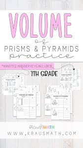 Volume Of Prisms Pyramids Worksheet Bundle Teks 7 9a Kraus Math Math Teks 7th Grade Math Math