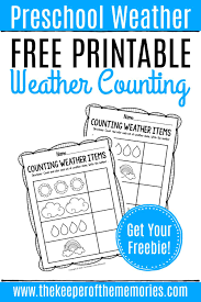free printable counting preschool weather worksheets the keeper of the memories