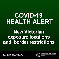 Jun 23, 2021 · the easing of restrictions comes as victoria recorded another day of zero local cases of coronavirus. Sa Health Covid 19 Health Alert 25 May 2021 The Victorian Department Of Health Has Identified Covid 19 Exposure Locations In Victoria Www Coronavirus Vic Gov Au Exposure Sites â„¹ If You Visited Any Of The Tier 1 Or