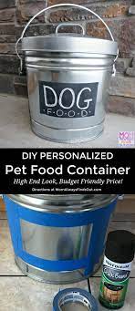 Diy Personalized Dog Food Container Start With A Galvanized Steel Can Dog Food Storage Containers Food Animals Pet Food Storage