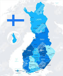 V pravém horním rohu mapy si můžete vybrat. Magneticka Mapa Finska Ilustrovana Modra
