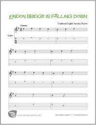 Print And Download London Bridge Is Falling Down Beginner Guitar Sheet Music Tab Kids Song Di Learn Guitar Chords Guitar Sheet Music Guitar For Beginners