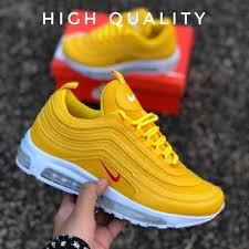 Nike air max red white. Nike Airmax 97 Yellow Logo Red Mustard Women Shoes Sneakers Kasut Lelaki Wanita Murah Terbaru 2019 Murah Shopee Malaysia