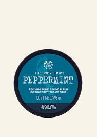 Manufactures b and c perfumes. Foot Care Peppermint Reviving Pumice Scrub The Body Shop