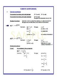 Curve Sketching Summary Sheets Rational Function Polynomials Mathematics