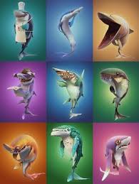 Hungry Shark World Character Renders On Behance Shark Games Shark All Sharks