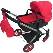 Modern Bassinet Doll Stroller Superior Quality Red Quilted Fabric New Luxury Collection Free Diaper Bag Extra Tall Amazon In Toys Games