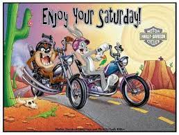 Happy Saturday Cartoon Bike Art Biker Art