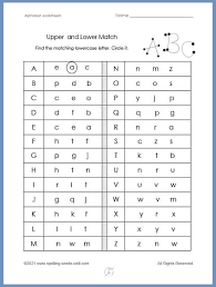All letters in random order and randomly upper and lower case would be a . Alphabet Worksheets Reinforce Upper And Lower Case Letters