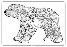 The head of a large bear. Free Printable Baby Polar Bear Pdf Coloring Page