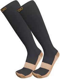 Plus Size Copper Compression Socks Black