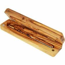 Bethlehem Olive Wood Ballpoint Pen Jerusalem Engraved Display Box Unbranded