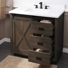 Single Sink Barn Door Bathroom Vanity
