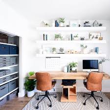 For this theme, you will only need a white desk and chair and simply place it in the room. Shared Office Space Ideas For Home Work Extra Space Storage