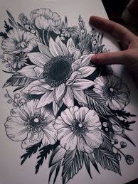 Black And White Daisy Tattoo Sleeve 30 Impressive Black And White Sunflower Tattoo Ideas Sunflower Tattoo Tattoos Sunflower Tattoo Sleeve
