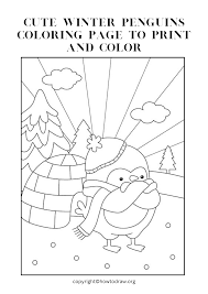 Cute Winter Penguins Coloring Page for Kids [Free Printable]