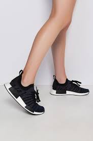 Adidas Nmd R1 Stlt Primeknit Women S Sneakers In Black Pink Indigo Sneakers Fashion Outfits Adidas Women Fashion Sneakers Fashion