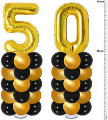 50 and fabulous party plates napkins cups sets with plastic cutlery sets serves 24 for women 50th birthday party supplies and decorations. Gold 50th Birthday Party Decorations For Men And Women 2 Pack Large 72 High Balloons For 50th Birthday Party And Wedding Anniversary Decoration Amazon De Toys Games