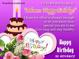 Advance Birthday Gift Thank You Message على Google من Wordings Snydle Com Advance Happy Birthday Advance Birthday Wishes Happy Early Birthday