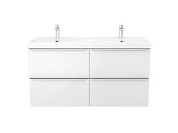 Castorama.fr is tracked by us since april, 2011. Goodhome Imandra Gloss White Wall Mounted Vanity Basin Cabinet W 1200mm H 600mm Diy At B Q