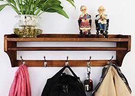 Remplissez le rangement de vos livres de cuisine les plus favoris, des jolies photos ou d'un. Mural Porte Manteau Cintre En Bois Massif 5 Crochets Multifonctionnel L Etagere De Presentoir Etagere Murale Pour Decoration Maison Cintre En Bois Decoration
