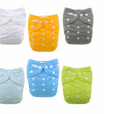 Alvababy Baby Cloth Diapers One Size Adjustable Washable 6 Pack With 12 Inserts