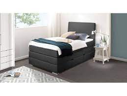 Doppelbett bettgestell 120×200 weiss bettkasten schublade weiss. Single Boxspringbett 120x200 Cm In Grau Mit Bettkasten Ivetta Bett Single B Box Spring Bed Bedroom Storage Ideas For Clothes Small Space Storage Bedroom