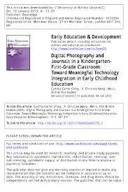 PDF) Digital Photography and Journals in a Kindergarten-First-Grade  Classroom: Toward Meaningful Technology Integration in Early Childhood  Education
